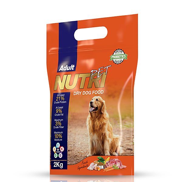 غذای خشک 2 کیلویی سگ با ٢١ %پروتئین نوتری پت NUTRI PET
