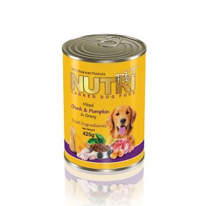 کنسرو مخصوص غذای سگ چانک کدوتنبل NUTRI PET