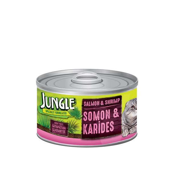 کنسرو غذای گربه حاوی ماهی جانگل - JUNGLE Somon Karides