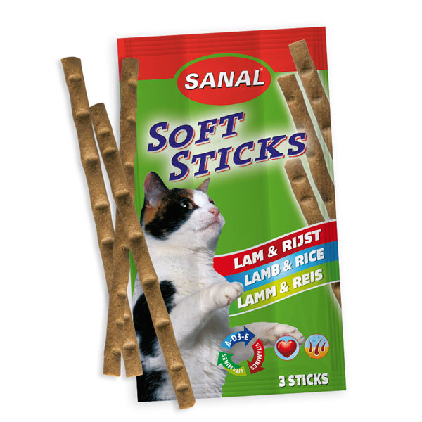 تشویقی مدادی گربه سانال با طعم بره و برنج - Sanal Sticks