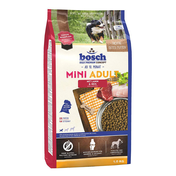 غذای سگ نژاد کوچک با طعم بره و برنج بوش - Bosch Mini Adult Lamm Reis