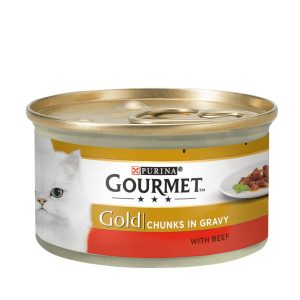 کنسرو گربه با طعم گوشت گورمت - Gourmet Gold Beef Gravy