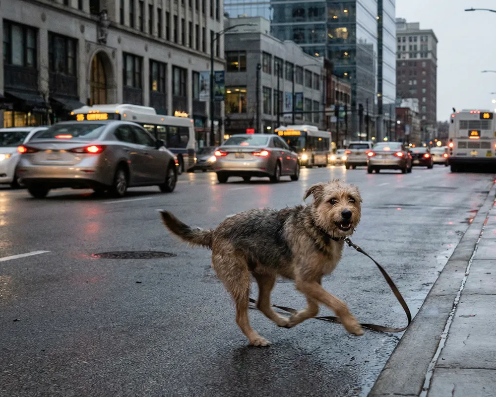 خطر تصادف سگ